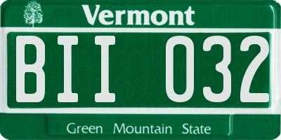 VT license plate BII032