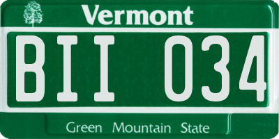 VT license plate BII034