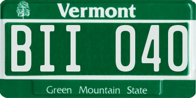VT license plate BII040