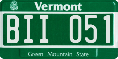 VT license plate BII051