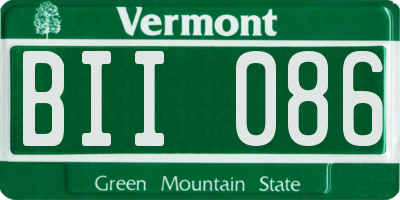 VT license plate BII086