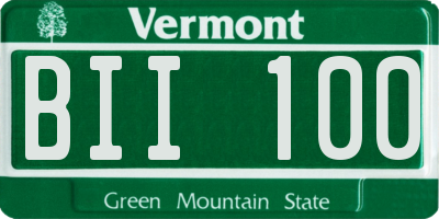 VT license plate BII100