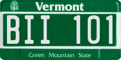 VT license plate BII101