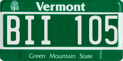 VT license plate BII105