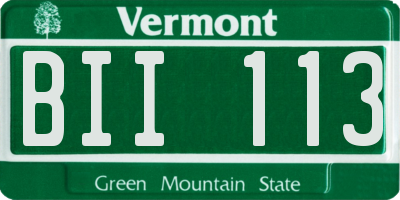 VT license plate BII113