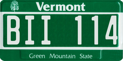 VT license plate BII114