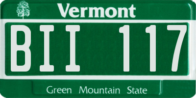 VT license plate BII117
