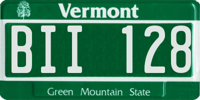 VT license plate BII128