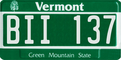 VT license plate BII137