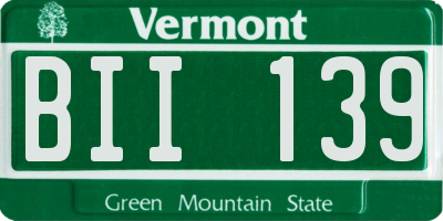 VT license plate BII139