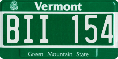VT license plate BII154
