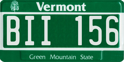 VT license plate BII156