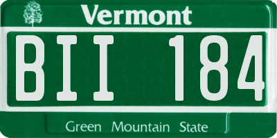 VT license plate BII184