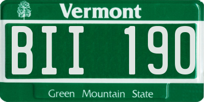 VT license plate BII190