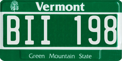 VT license plate BII198
