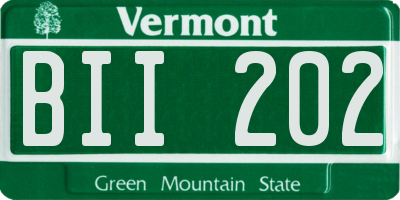 VT license plate BII202