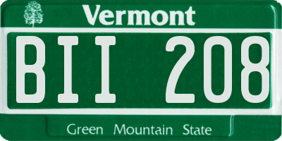 VT license plate BII208