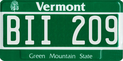 VT license plate BII209