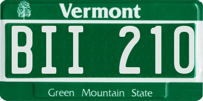 VT license plate BII210