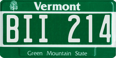 VT license plate BII214