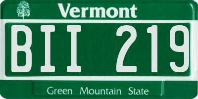 VT license plate BII219