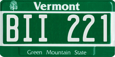 VT license plate BII221