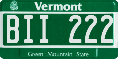 VT license plate BII222