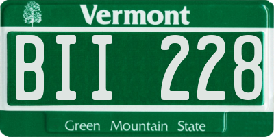 VT license plate BII228
