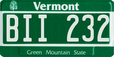 VT license plate BII232