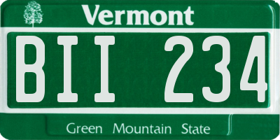 VT license plate BII234