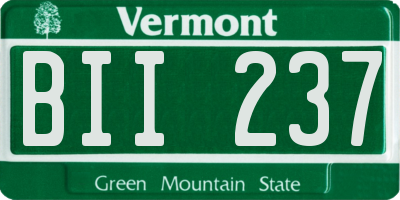 VT license plate BII237