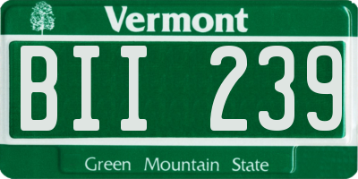 VT license plate BII239
