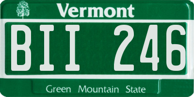 VT license plate BII246