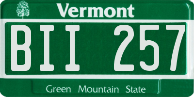 VT license plate BII257