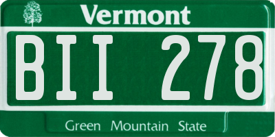 VT license plate BII278