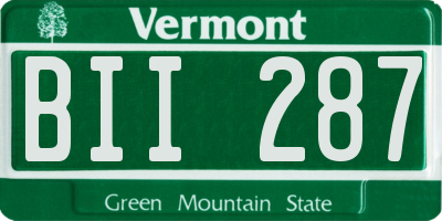 VT license plate BII287