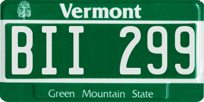 VT license plate BII299