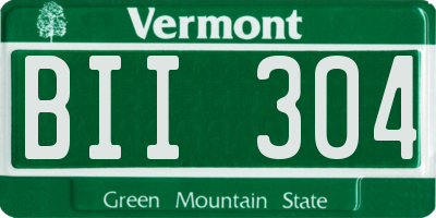 VT license plate BII304