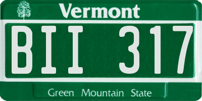 VT license plate BII317