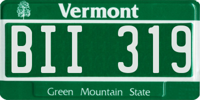 VT license plate BII319