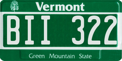 VT license plate BII322