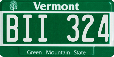 VT license plate BII324