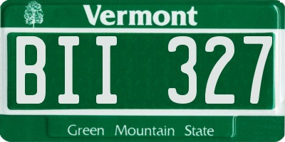 VT license plate BII327