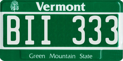 VT license plate BII333
