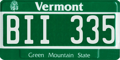 VT license plate BII335
