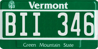 VT license plate BII346