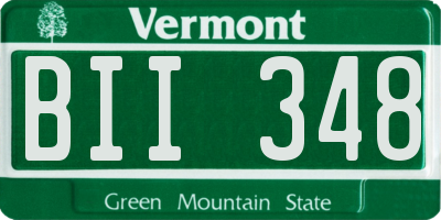 VT license plate BII348