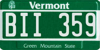 VT license plate BII359