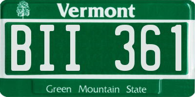 VT license plate BII361