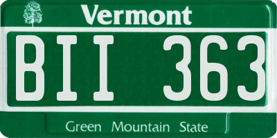 VT license plate BII363